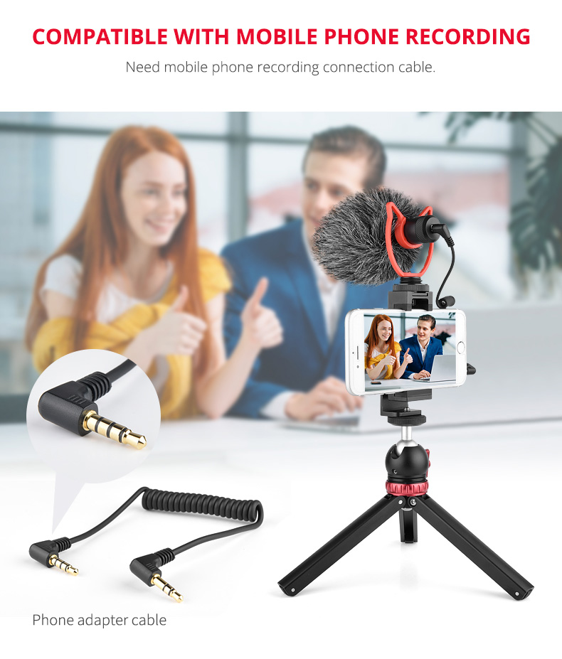 YELANGU MIC10 Microphone for Smartphone and Camera
