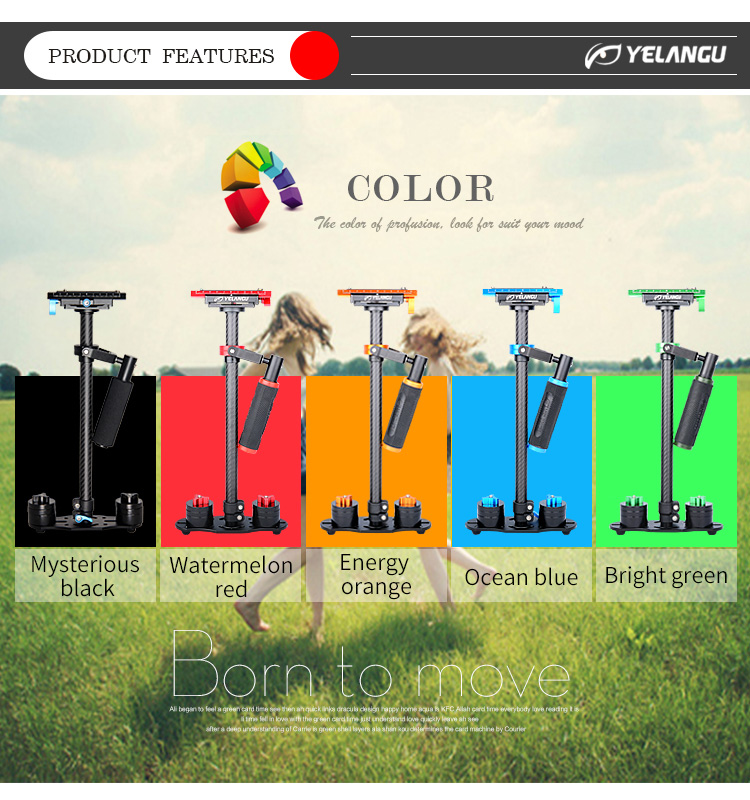 Yelangu S60T Red Orange Mini Video Camera Stabilizer